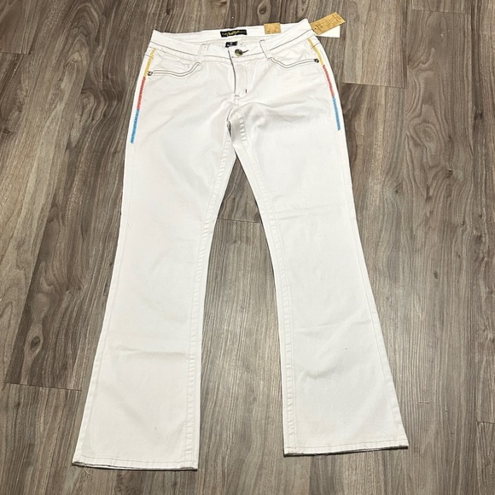 South Pole White Flare Jeans with Colorful Accents